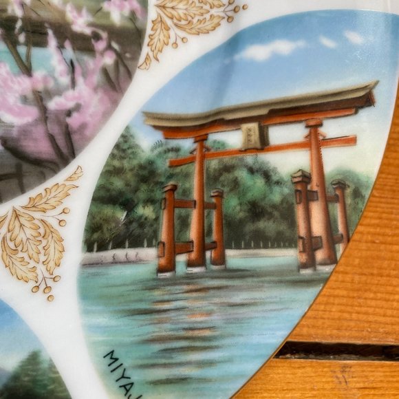 Vintage Noritake Hand Painted Souvenir Plate with Japanese Landmarks - Picture 7 of 10